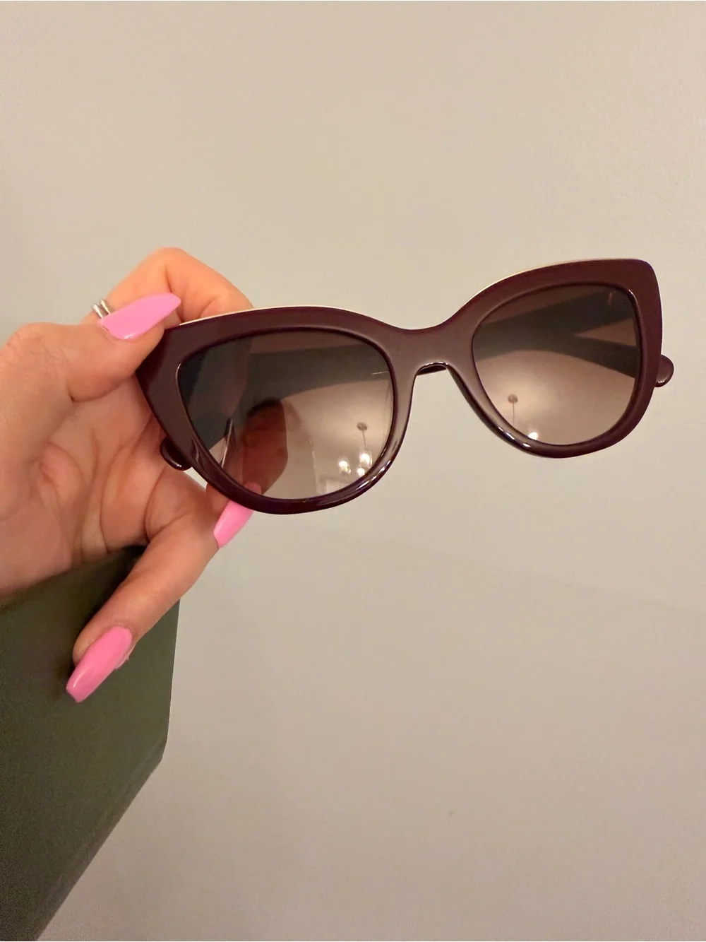 Longchamp Maroon Cat-Eye Sunglasses